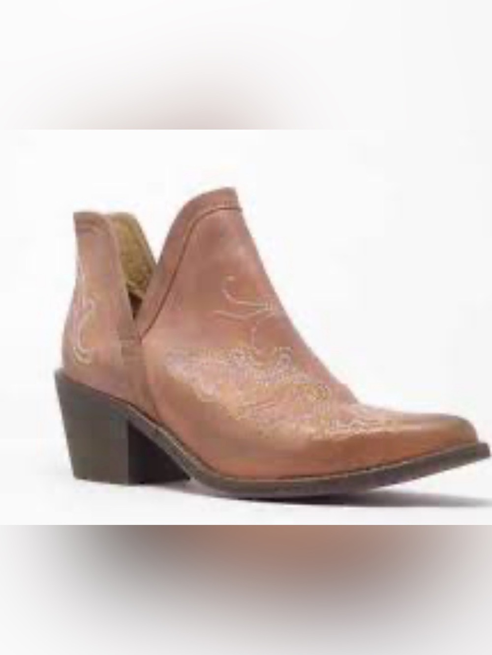 Perfect Circle G leather bootie boots Cognac cowboy 6